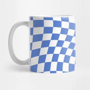 Twisted Checkered Square Pattern - Slate Blue Mug